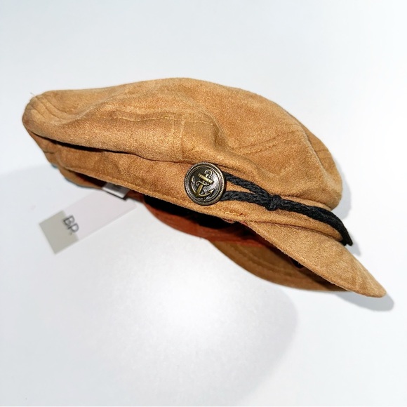 Nordstrom Brown Suede Baker Boy Cap - Picture 2 of 4